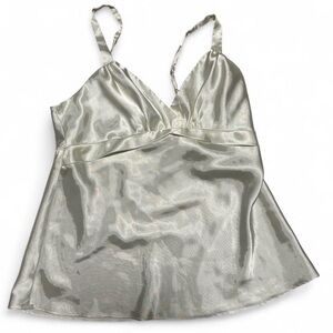 Sleek Satin Chemise in Silver